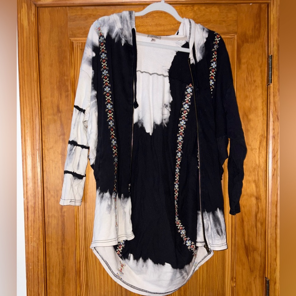 Free People Look Alike Zip Up Baggy Hoodie